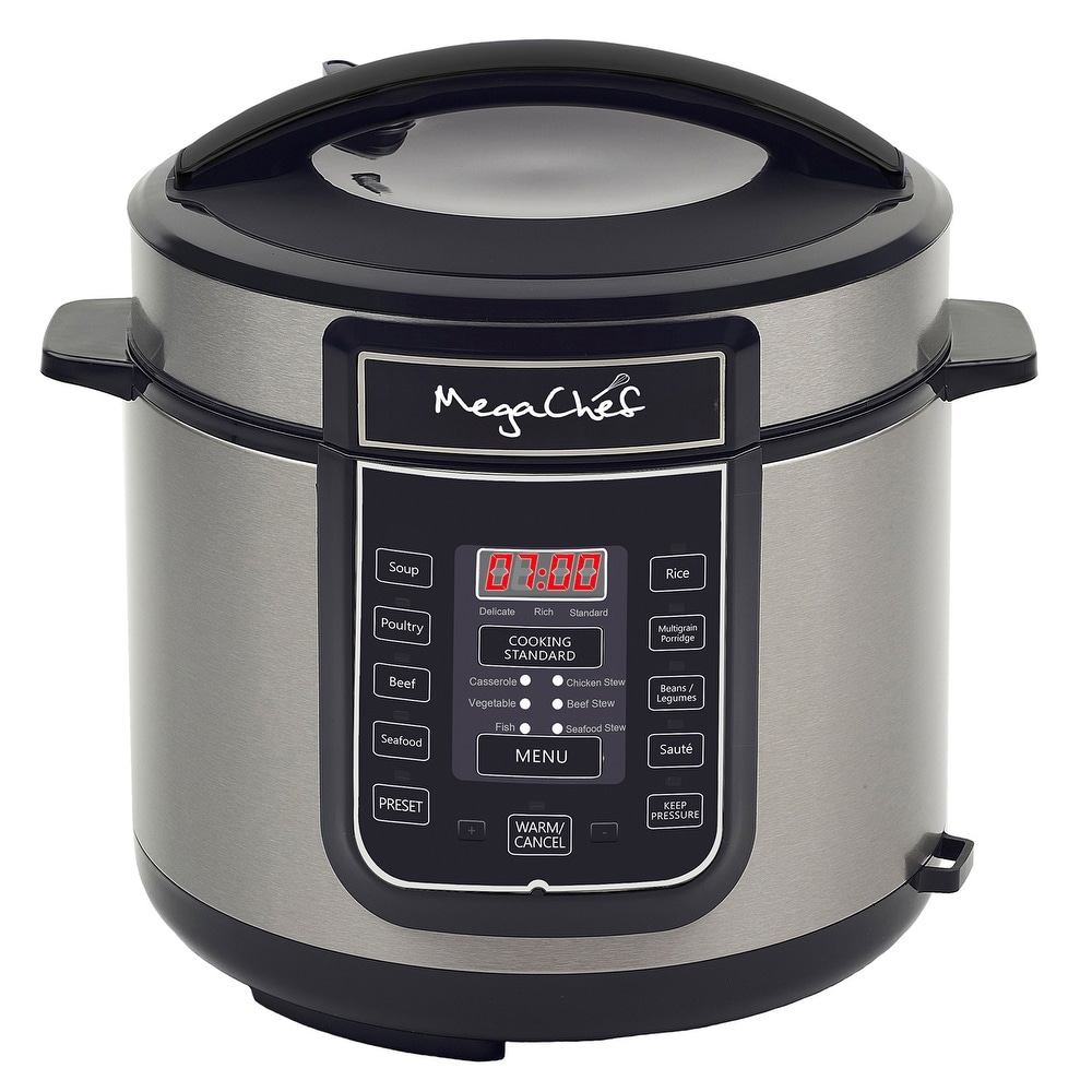  Megachef Triple 2.5 Quart Slow Cooker and Buffet Server in  Brushed Copper and Black Finish with 3 Ceramic Cooking Pots and Removable  Lid Rests : Everything Else