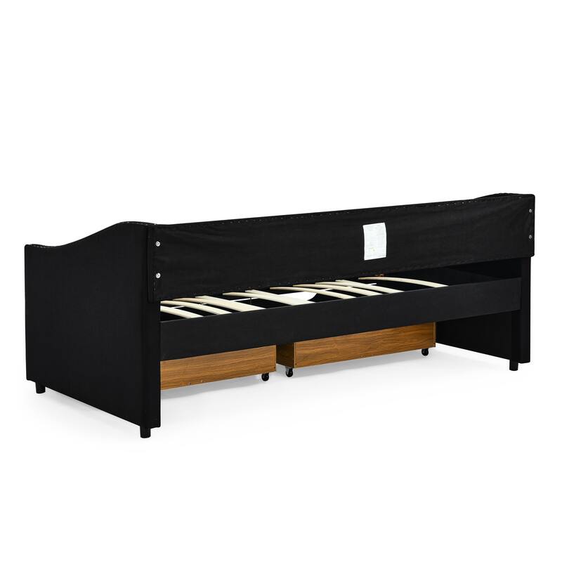 Daybed with Drawers Upholstered Tufted Sofa Bed