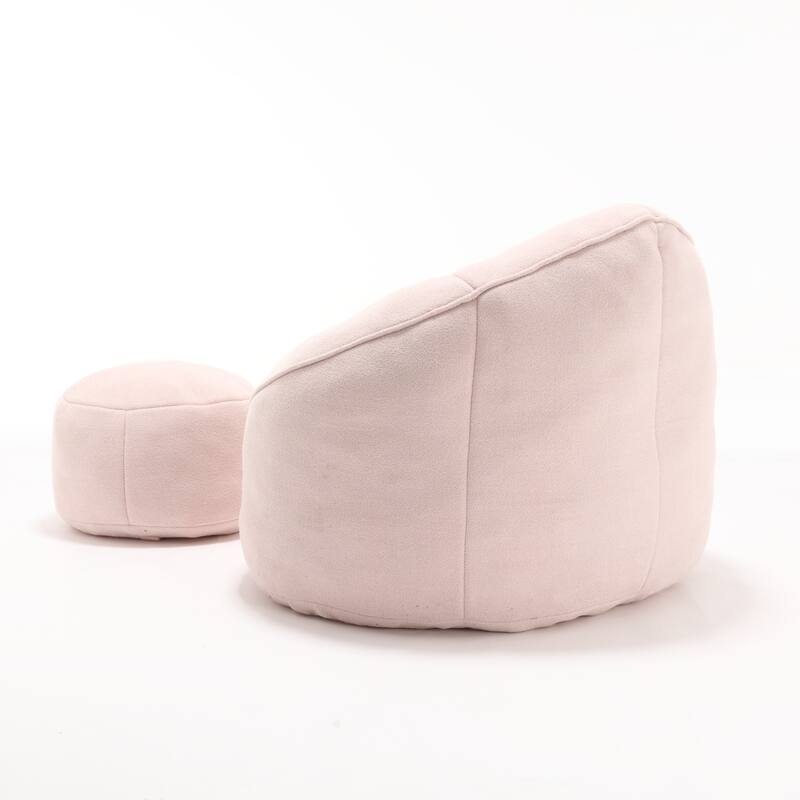Microfiber High-Density Foam Bean Bag Lounge Chairs with Removable Footrest