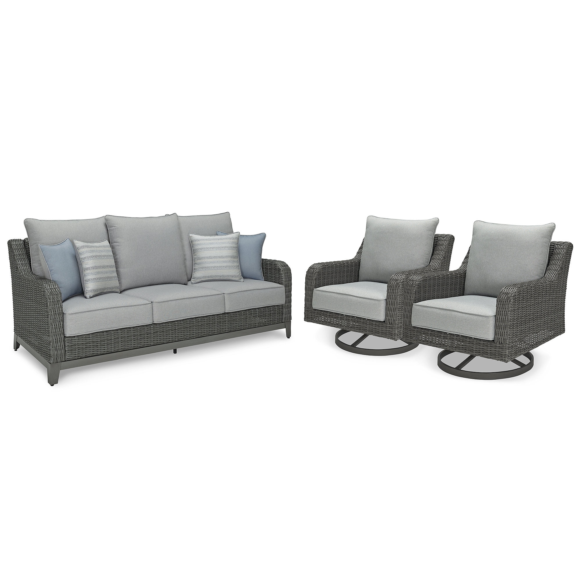 Elite Park 3 Piece Outdoor Seating - Gray Elite Park 3 Piece Outdoor Seating - Gray