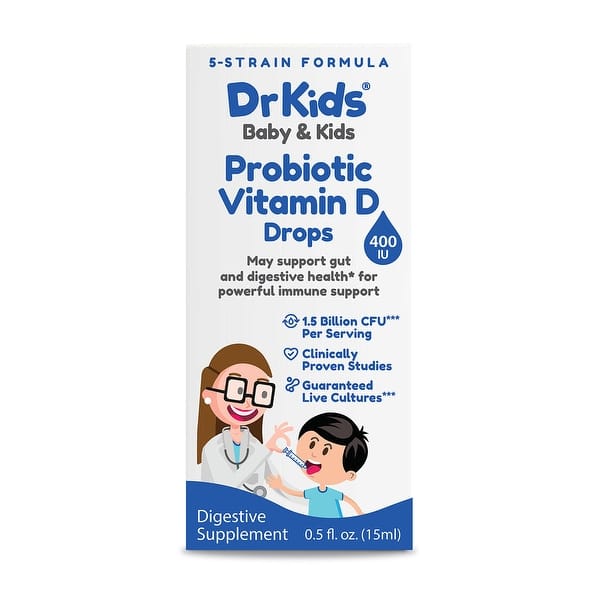 slide 1 of 1, DrKids Probiotic Vitamin D Drops 15ml - 0.5 fl.oz