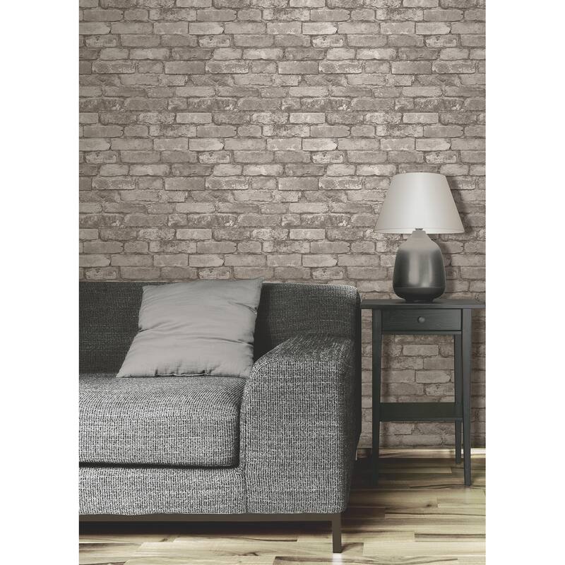 Fine Decor Davis Light Grey Rustic Brick Wallpaper