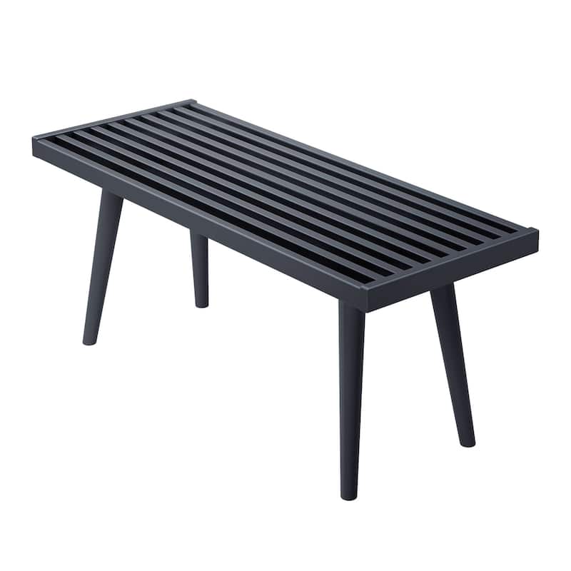 Plank and Beam Mid Century Single Wood Entryway Bench