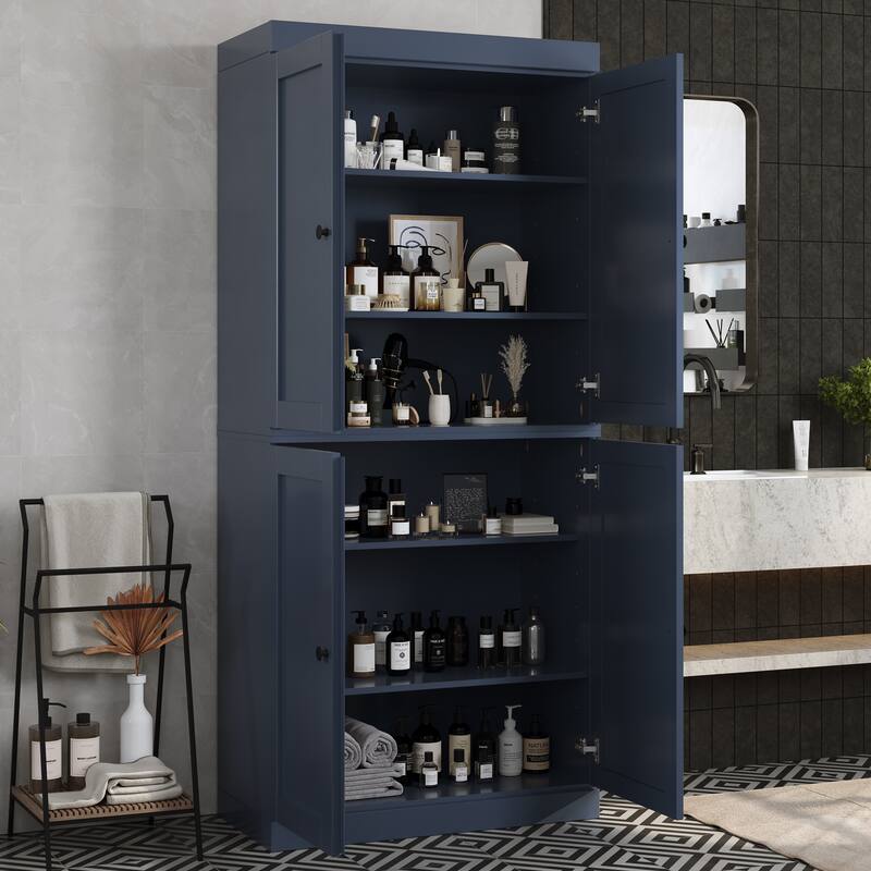 Palace Imports 100% Solid Wood 32" Bathroom Storage Cabinet with Shaker Doors and Adjustable Shelves