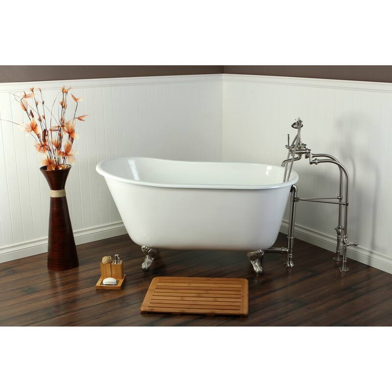 Kingston Brass Aqua Eden 53" Clawfoot Cast Iron Soaking Tub with