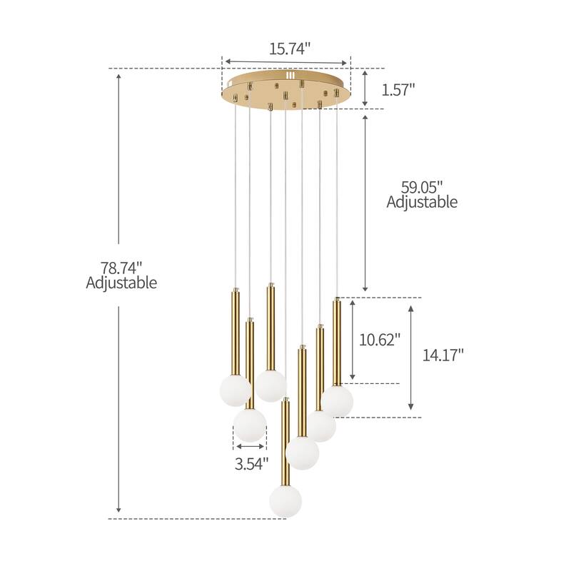 7-light Modern Raindrop Multi Cluster Chandelier