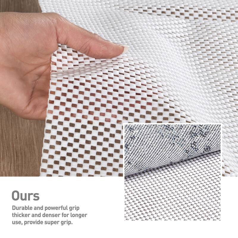 Cushioned Non Slip Rug Pad for Hard Surfaces - Beige