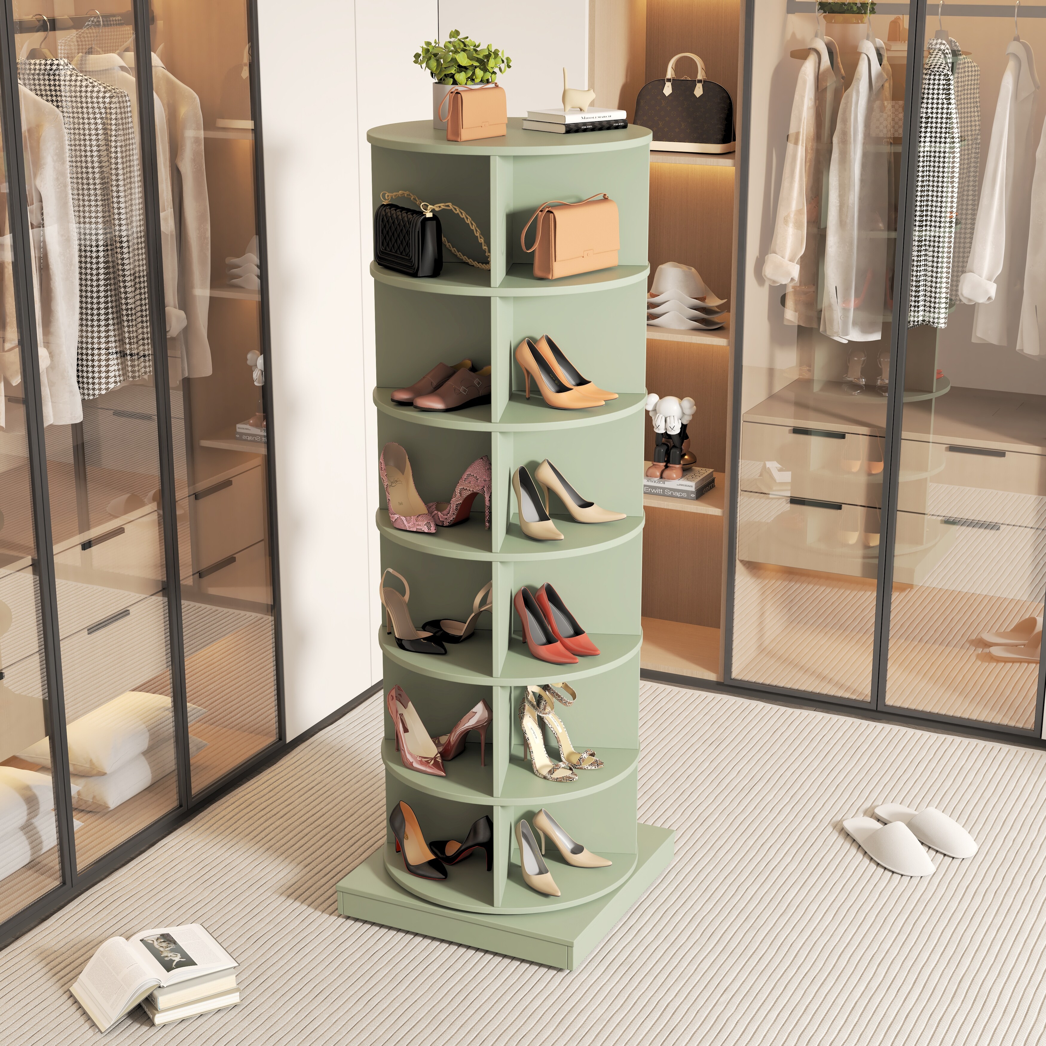 Rotating shoe cupboard discount