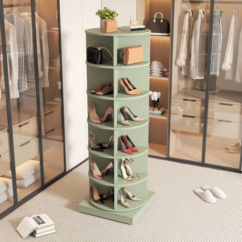 Large Capacity 360 Degree Rotating Shoe Rack Cabinet with 6 Layers for Entryway, Mudroom, Bedroom Space-Saving Shoe Storage