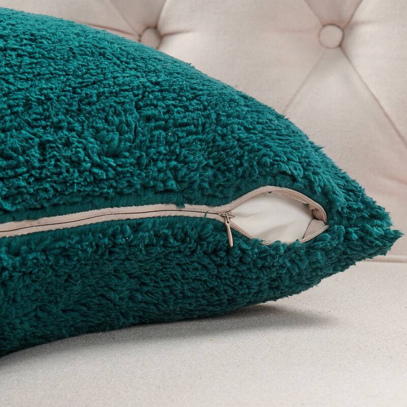 Accent Sherpa Pillow Cover Set of 4 20Inch x 20Inch, NO INSERT