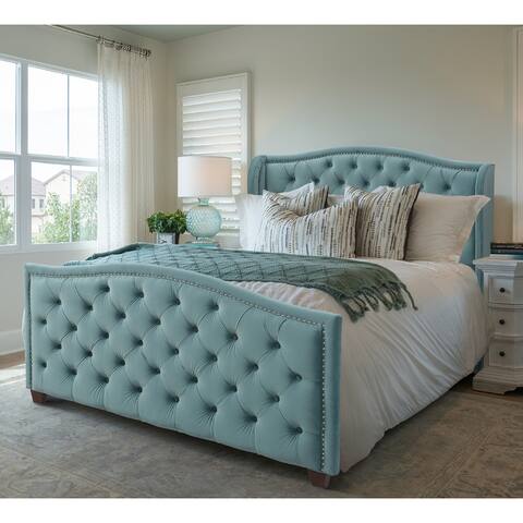Athens Upholstered Tufted Wingback Bed by Jennifer Taylor Home