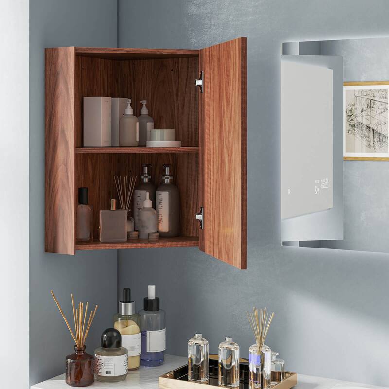 Costway 23.5" Wall Mounted Storage Organizer Corner Medicine Cabinet - See Details