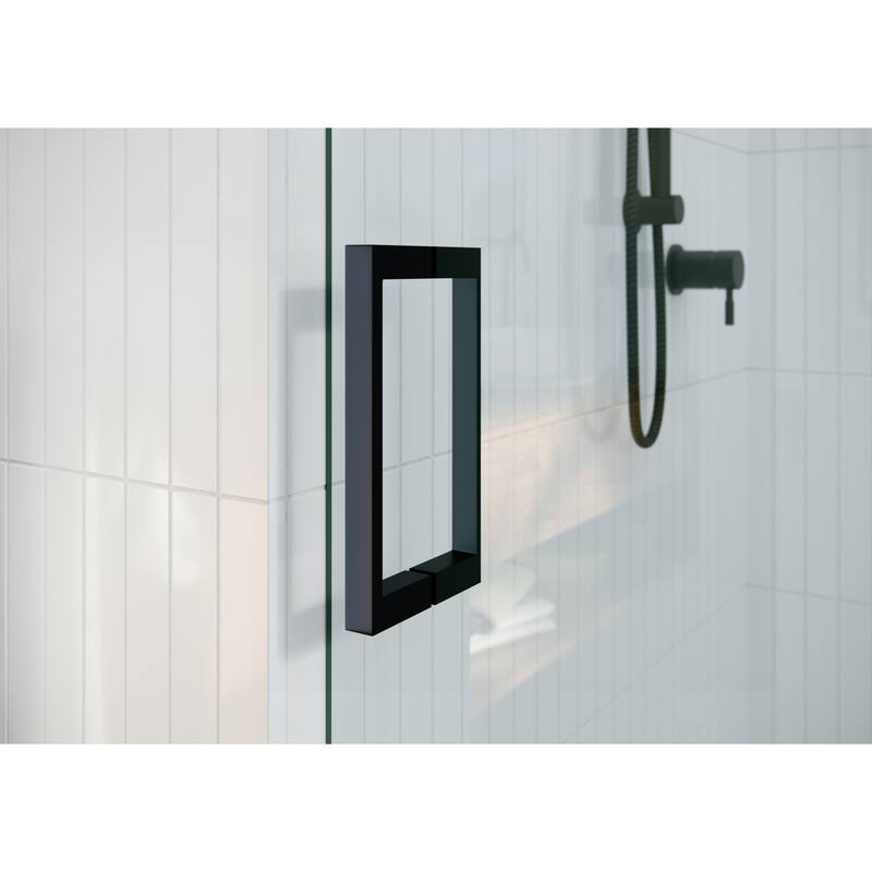 Glass Warehouse 64 in. x 78 in. Sliding Frameless Shower Door with Square Hardware