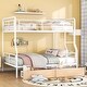 preview thumbnail 1 of 7, Full XL Over Queen Metal Bunk Bed with Two Drawers in White White