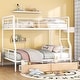 preview thumbnail 28 of 60, Full XL Over Queen Metal Bunk Bed Frame, Can be Split into 2 Beds, Streamlined Iron Crafted Frame