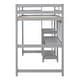 preview thumbnail 9 of 9, Twin Size Loft Bed with Storage Shelves, Wooden Bed with Desk, Kid's Bed with Writing Board for Bedroom, Gray
