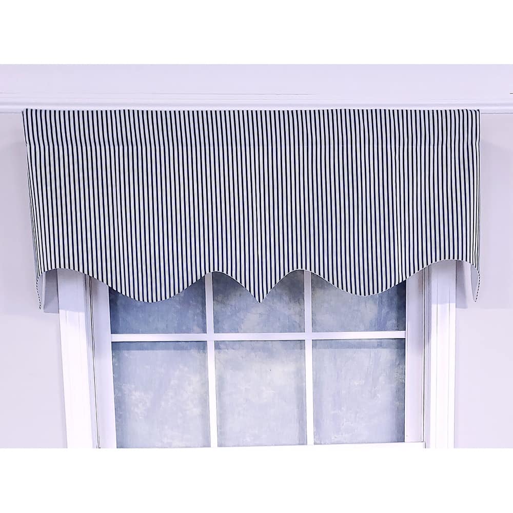 RLF Home Design MG-Ticking Stripe Regal Window Valance