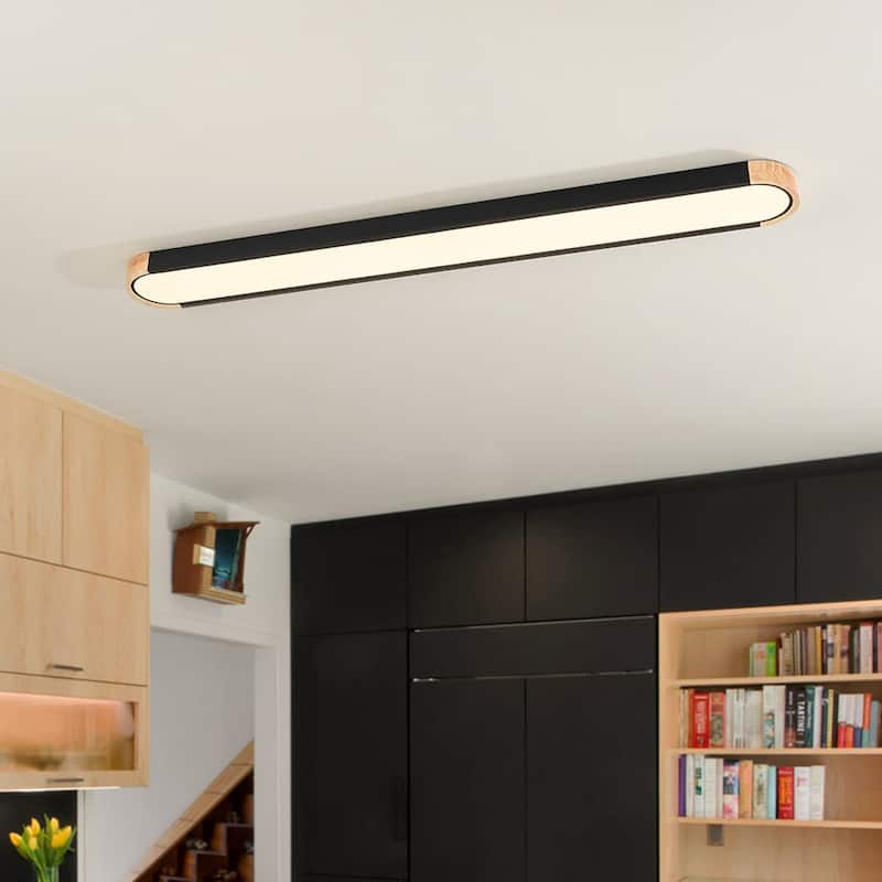 Farmhouse Long Oval Dimmable LED Flush Mount Ceiling Light 48in