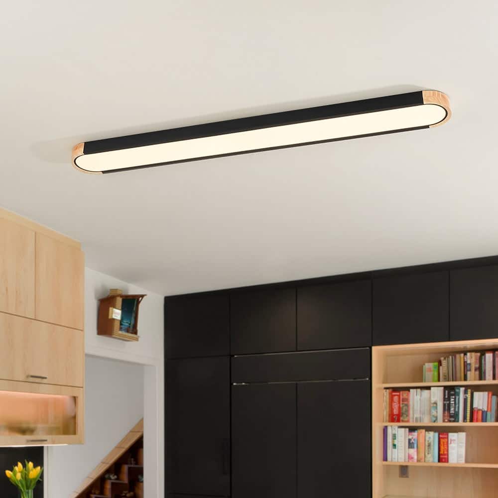 Farmhouse Long Oval Dimmable LED Flush Mount Ceiling Light 48in