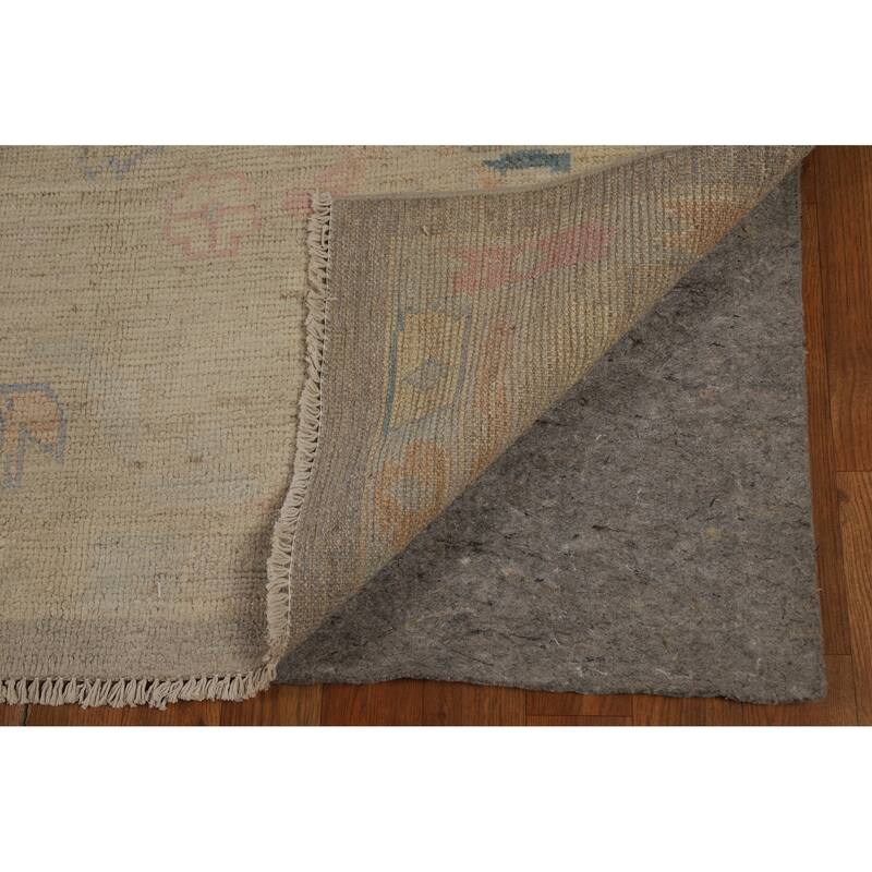 Hand Knotted Oriental 100% Wool Carpet Transitional All-Over Greys & Charcoal Oushak Area Rug - 11' 9'' X 8' 9''
