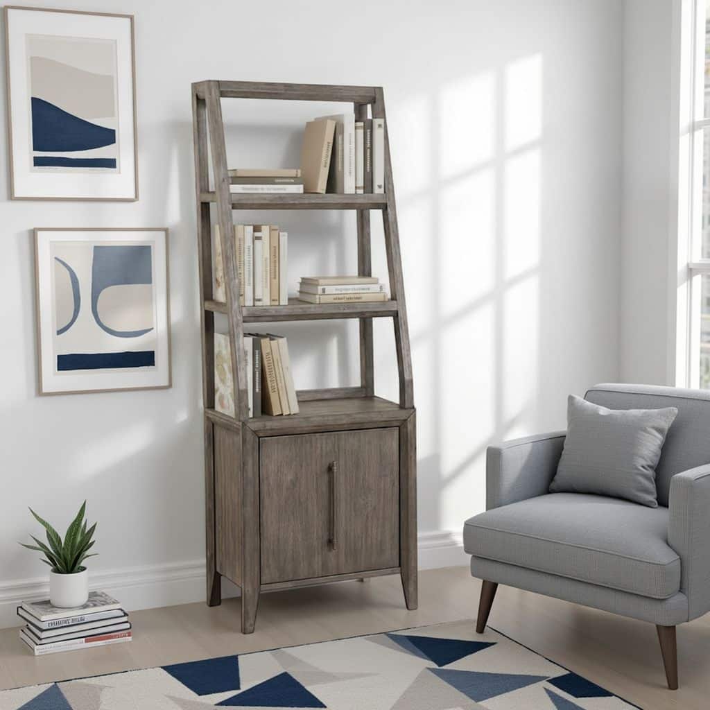 Bridgevine Home Avana Universal Bookshelf Pier, No Assembly Required, Smoky Greige Finish