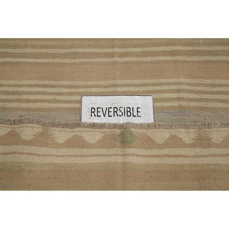 Hand Woven Oriental 100% Wool Carpet Southwestern Tribal Multi-Colored Kilim Area Rug - 6' 10'' X 5' 2''