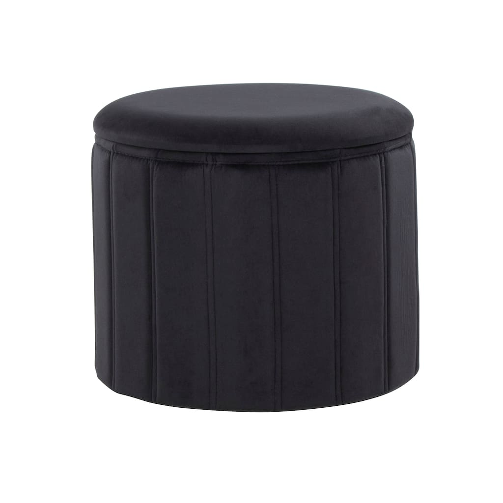 Lindsey Contemporary/Glam Folding Storage Ottoman in Velvet by LumiSource