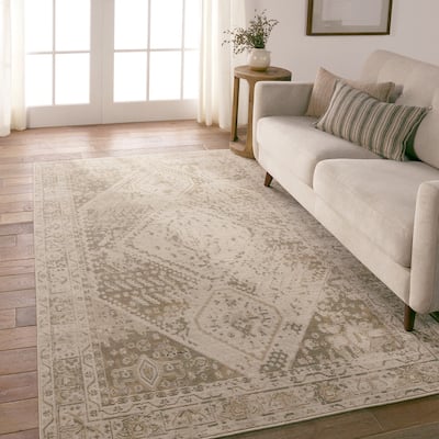Rush Indoor/Outdoor Medallion Beige/ Tan Area Rug