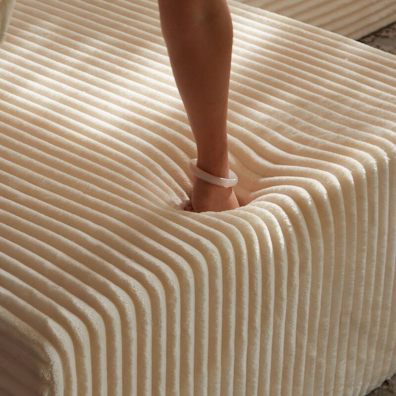 133.86" Modern U-Shape Cloud Modular Sectional Sofa with 1 Ottoman, No Assembly Required