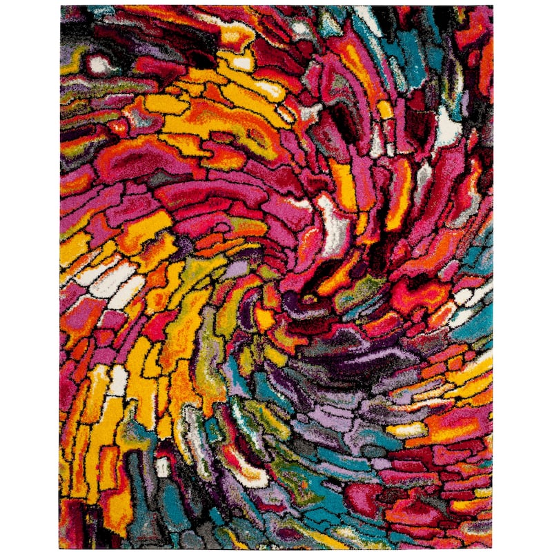 SAFAVIEH Fiesta Shag Victorina Abstract Rainbow Rug