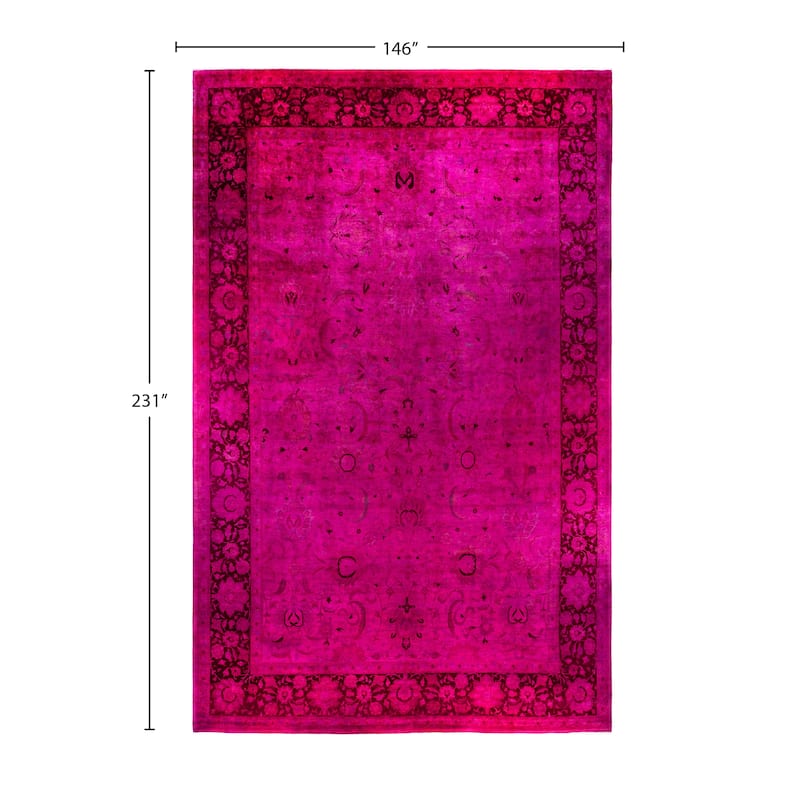 Overdyed One-of-a-Kind Hand-Knotted Area Rug - Pink - 12' 2" x 19' 3"