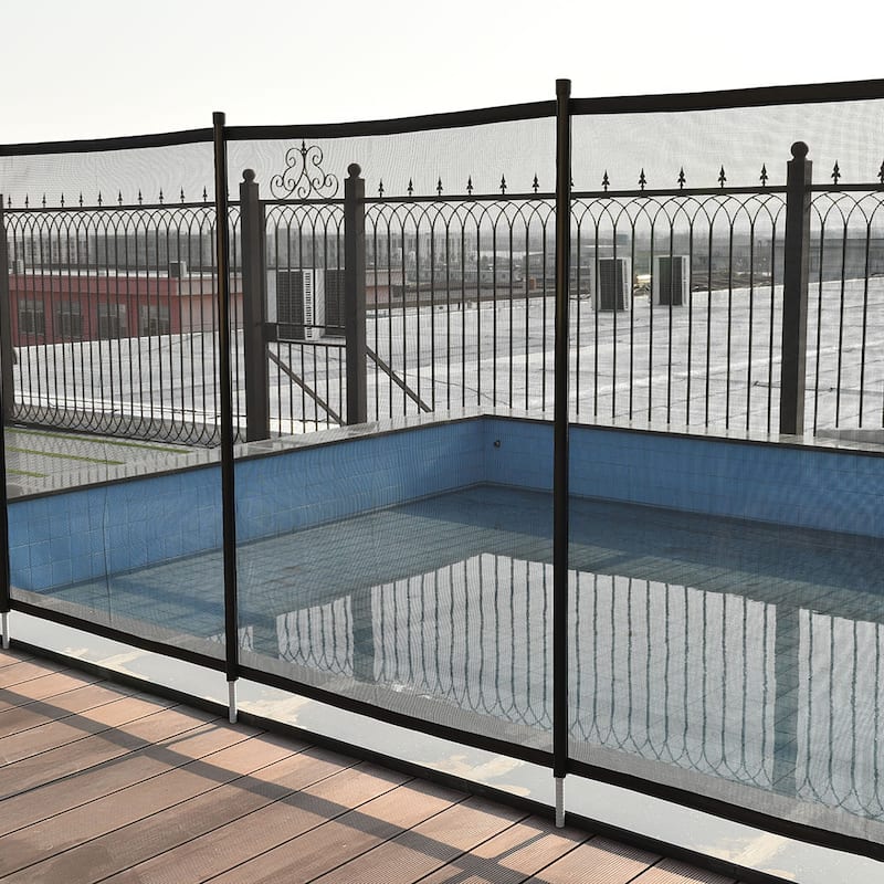 Costway 4'x48' In-Ground Swimming Pool Safety Fence Section 4 Set - 12'x4'