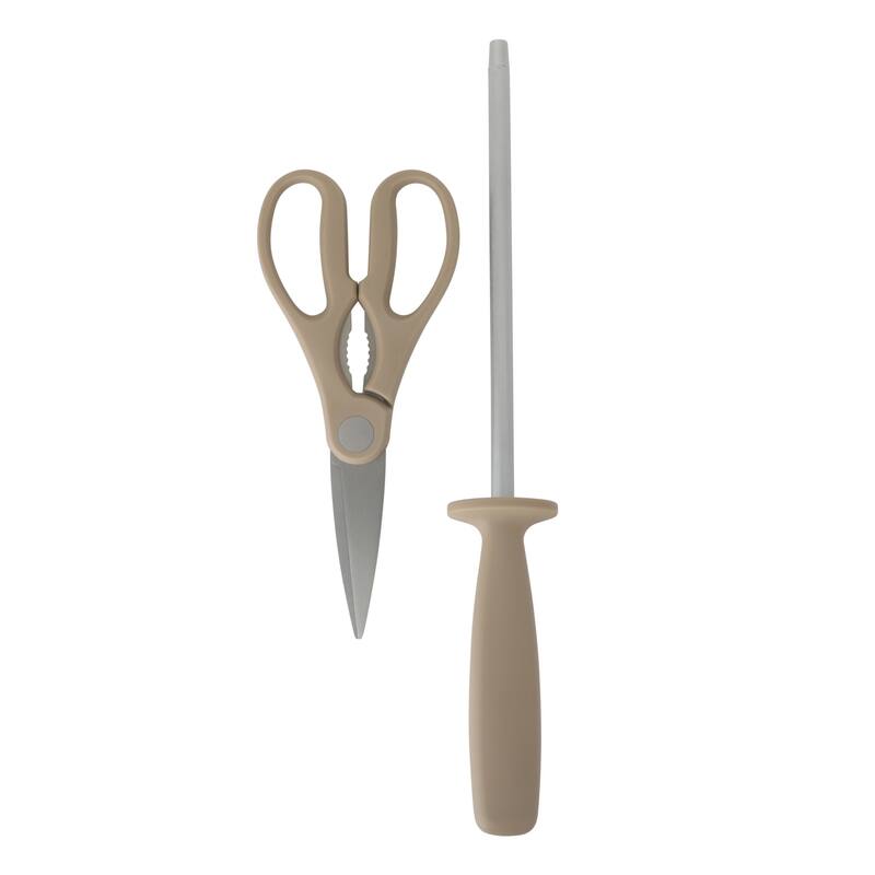 Sur La Table Kitchen Essentials 14 Piece Cutlery Set, German Steel Forged Knives, Beech Wood Block