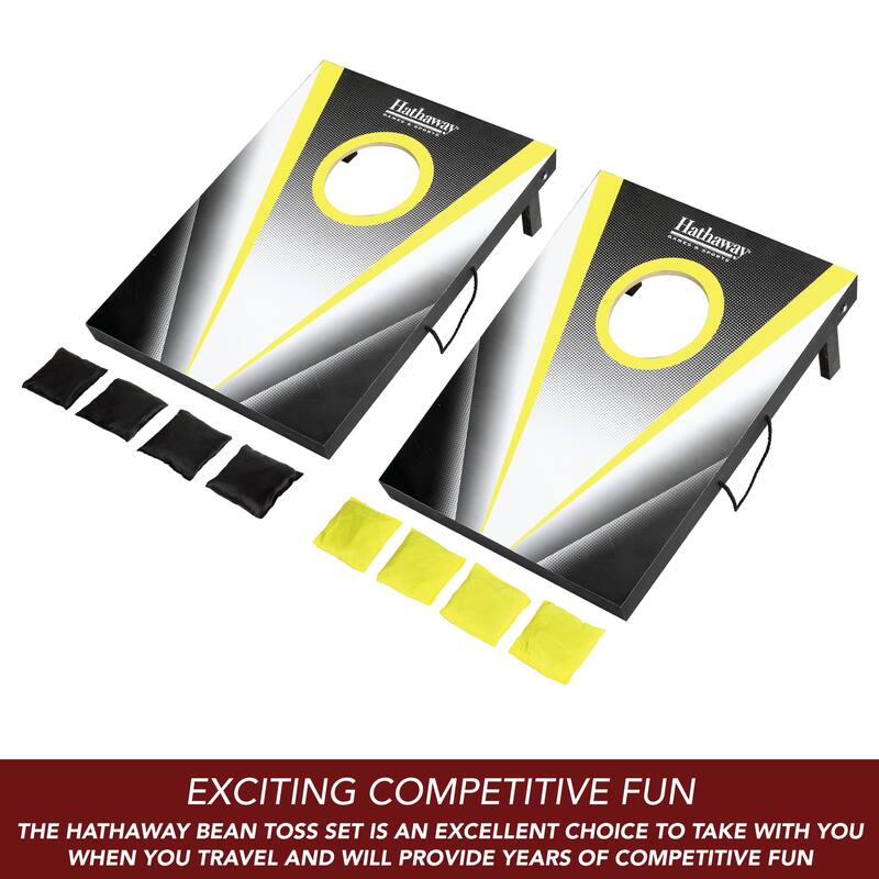 Hathaway Compact Cornhole Bean Bag Toss Game Set - 23.6"L x 18.125"W x 1.6"H