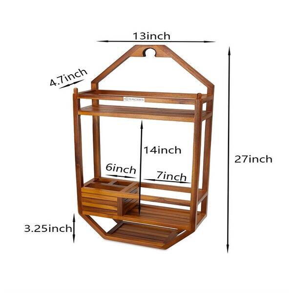 Teak Shower Caddy - 4.7"D x 13"W x 27"H