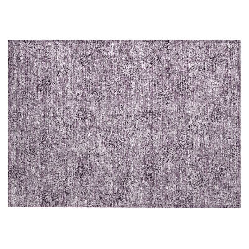 Machine Washable Indoor/ Outdoor Chantille Floral Burst Rug