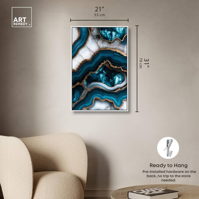Teal Tectonic III Canvas by Art Remedy