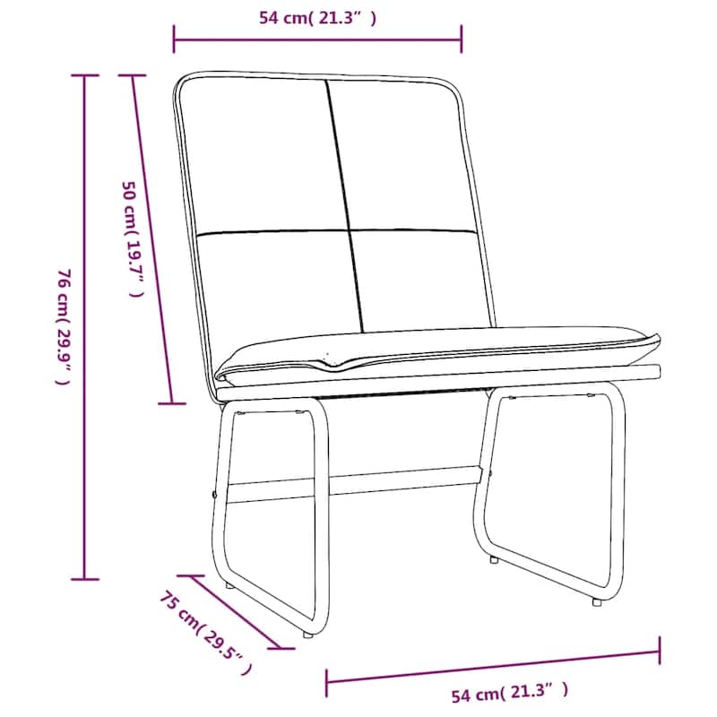 vidaXL Lounge Chair Black 21.3"x29.5"x29.9" Faux Leather - 21.3" x 29.5" x 29.9"