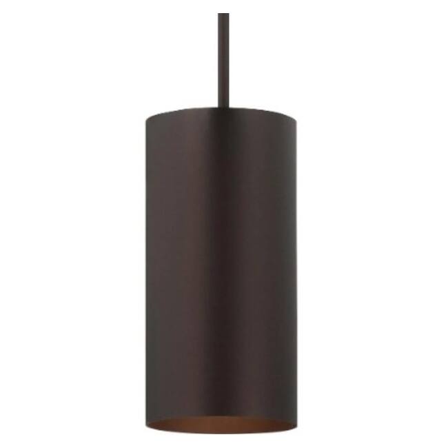 Volume Lighting Single Light 6" Wide LED Outdoor Mini Pendant - Antique Bronze
