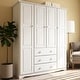 preview thumbnail 1 of 24, Palace Imports 100% Solid Wood Family 4-Door Wardrobe Armoire with Metal or Wooden Knobs White