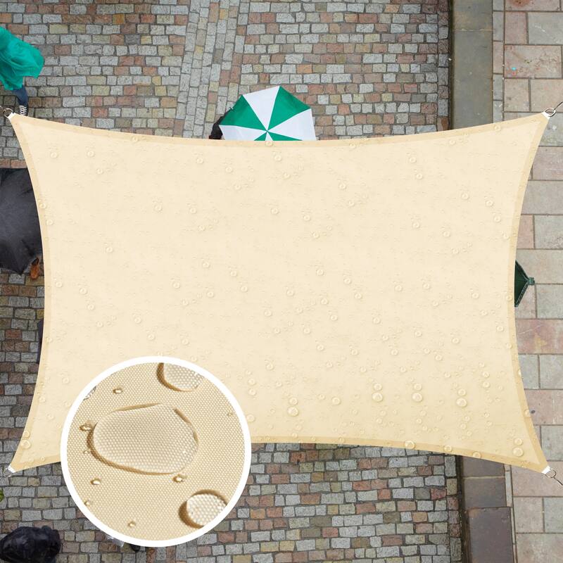 ColourTreeUSA Rectangle Waterproof Sun Shade Sail HDPE Mesh Fabric Screen Canopy UV Block 220 GSM