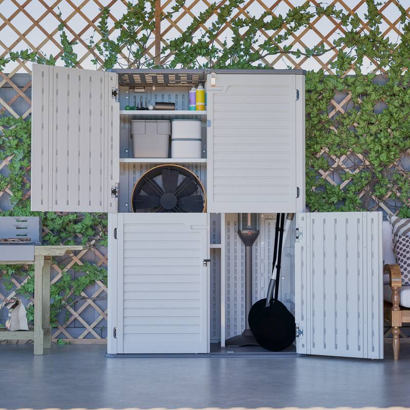 GDFStudio - Hayes Rust Proof Outdoor Equipment Storage for Backyards, Patio, Garden