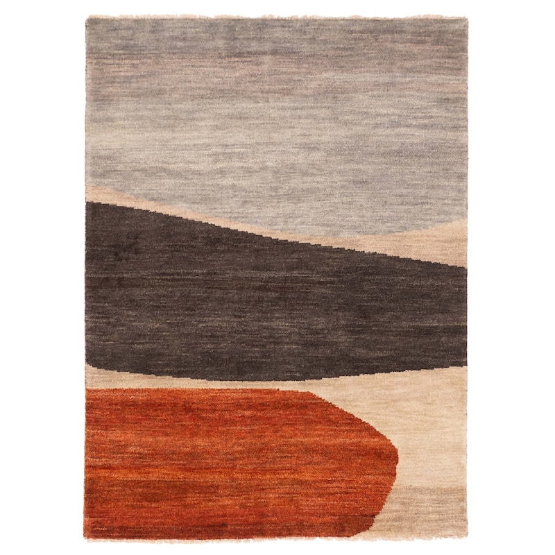 ECARPETGALLERY Hand-knotted Peshawar Ziegler Light Khaki Wool Rug - 5'1 x 6'10