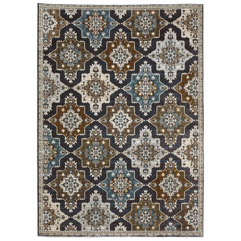 HomeRootsMedallion Traditional Rectangle Area Rug