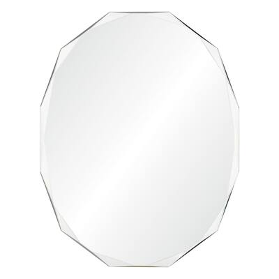 Frameless Hanging Wall Mirror Polygon Beveled Glass 20-in x 24-in - 20-in x 24-in