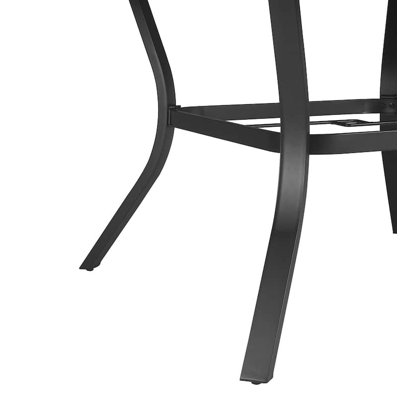 Patio Aluminum Round 59.5" Dining Table Set With Removable Lazy Susan