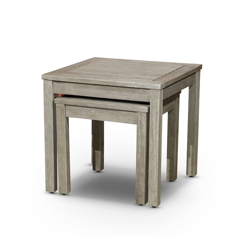 DTY Outdoor Living Longs Peak 2-Piece Eucalyptus Nesting Table Set, Natural Oil