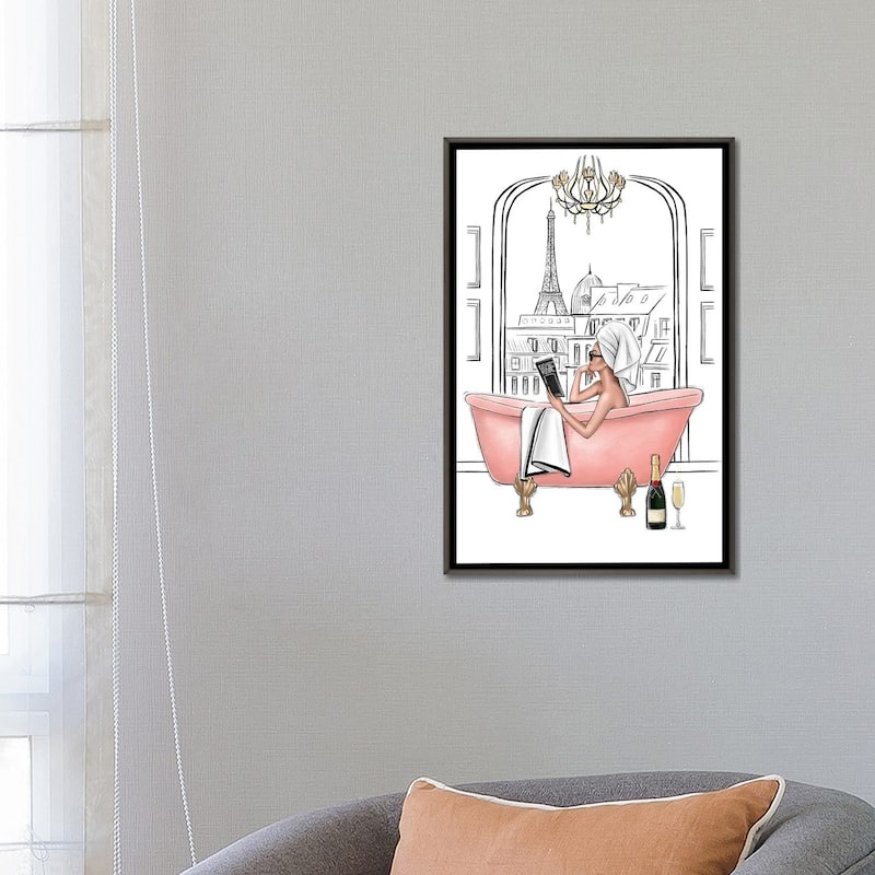 iCanvas "Relax In Bathroom In Paris" by LaLana Arts Framed