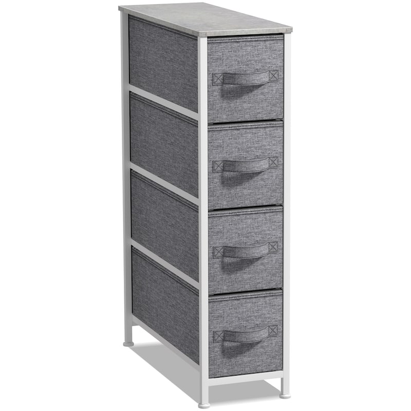 Narrow Dresser Tower with 4 Drawers - Vertical Storage for Bedroom