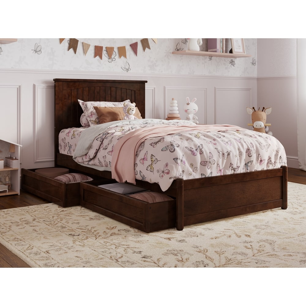 Malta Platform Bed with Panel Footboard and Storage Drawers